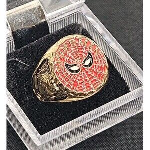 Birth of The Amazing Spider-Man by Stan Lee  Gold Tone Ring 1997 Marvel Size 7.5